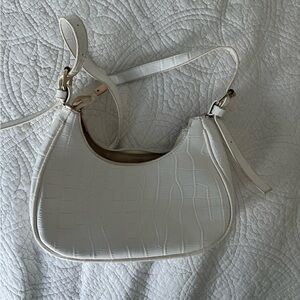 Princess Polly Faux Croc Purse - White